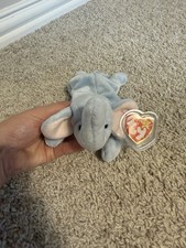 Ty Beanie Babies Peanut the Light Blue Elephant 1st Generation Tush Tag