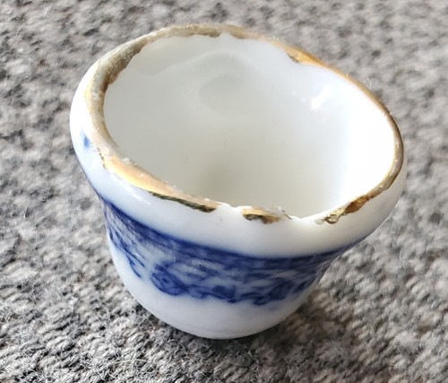Vintage Dollhouse Miniature Porcelain China Blue White Tea Set 10 Piece - Picture 11 of 11