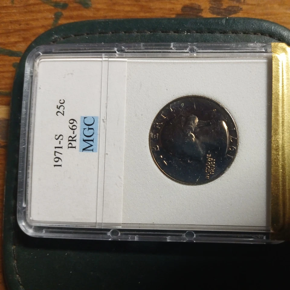 S Washington Quarter 25C 1971 graduación profesional cámara pr69 "gema" fecha clave MB 5386 Foto 2 de 4