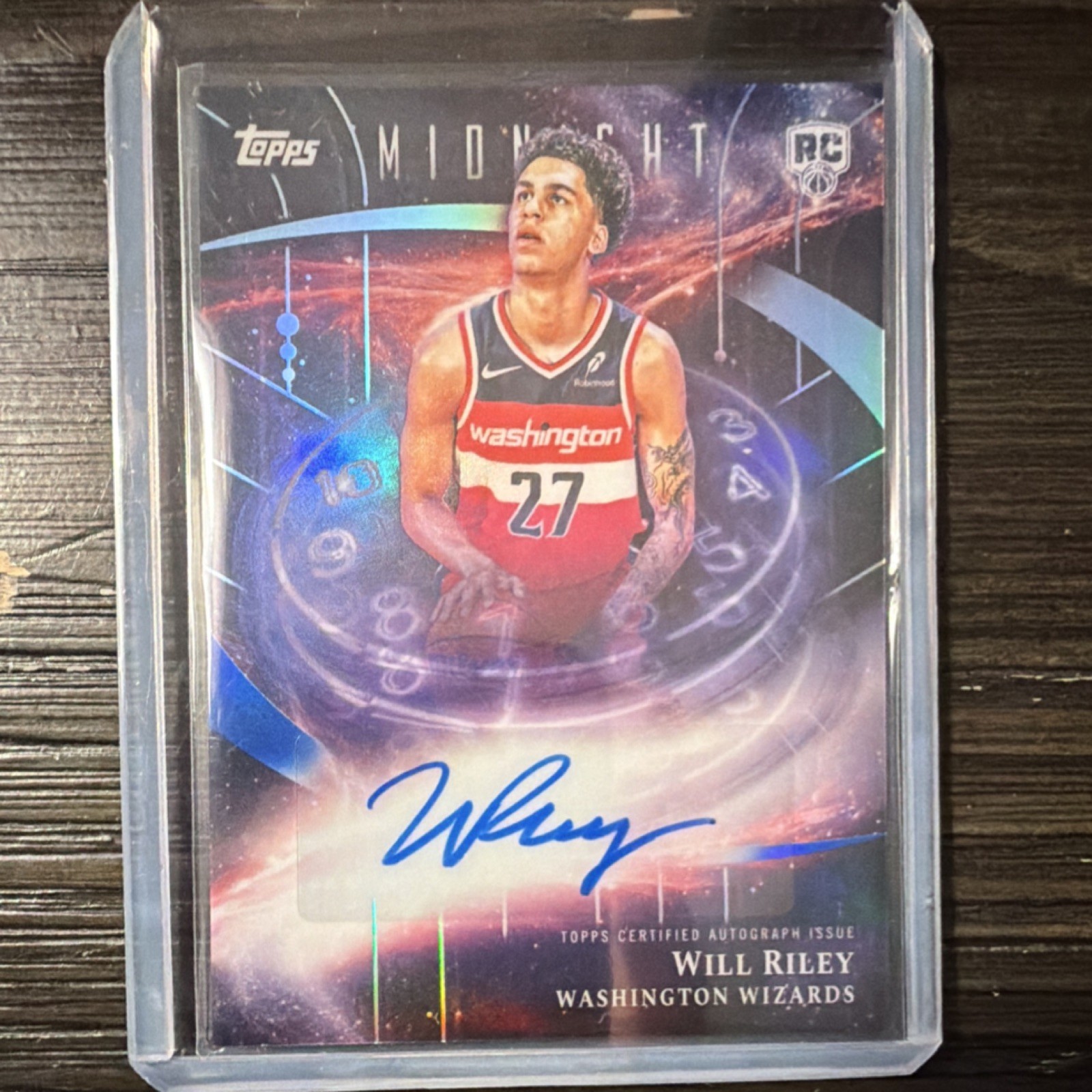 Topps 2025-26 Midnight Stroke of Midnight Will Riley RC Auto SMR-WR Wizards