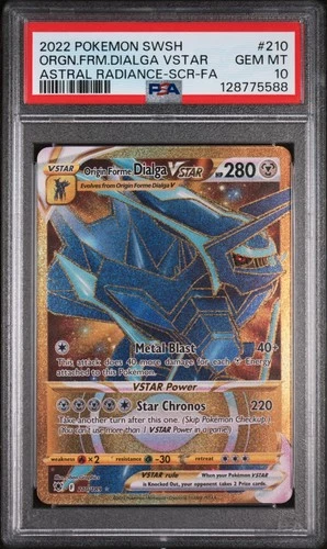 Origin Forme Dialga VSTAR Gold Secret Rare Card 210/189 Astral Radiance PSA 10