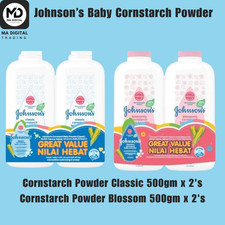 Johnson s Baby Cornstarch Powder 500g x4 Talc Free 2x Classic 2x Blossom