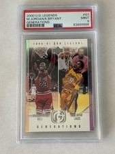 MICHAEL JORDAN /KOBE BRYANT PSA 9 Mint! 2000 UPPER DECK LEGENDS #G1 GENERATIONS!