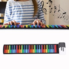 49 Keys Portable Piano Silicone Foldable Hand Rolled Colorful Keyboard Piano Pad