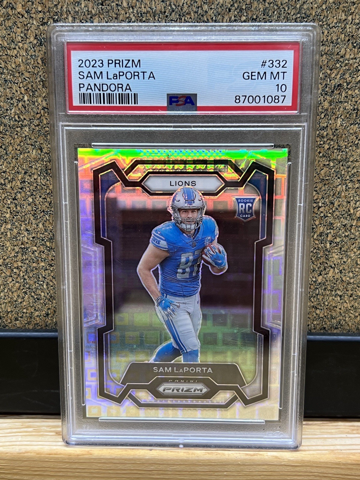 2023 Panini Prizm Sam LaPorta RC Pandora /400 SP #332 PSA 10 Lions