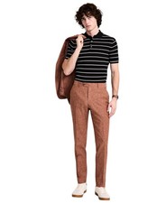 Tommy Hilfiger Mens Modern fit Dress Pants 29 / 30 Red Solid Linen