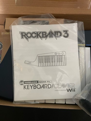 Wii Rock Band 3 Wireless Keyboard Controller clavier Open Box New (Game Seal) - Picture 11 of 12
