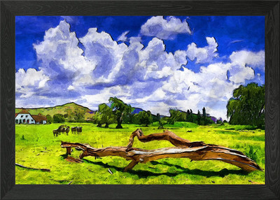 Landschaft Outdoor Bauernhof gerahmtes Wandbild Poster Leinwanddruck Bild