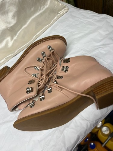 Free People x Jeffrey Campbell Rosa Leder Extrem Schöne Stiefel Gr. 9 Damen Neu
