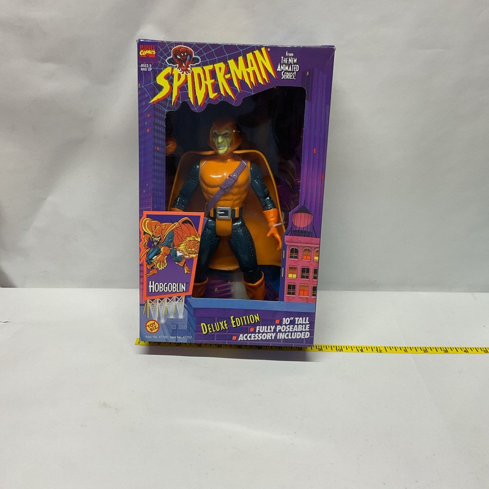 A 10-inch poseable Hobgoblin figure from Marvel's vintage Deluxe Edition line — a nostalgic collectible that Spider-Man fans of a certain age will immediately recognize.