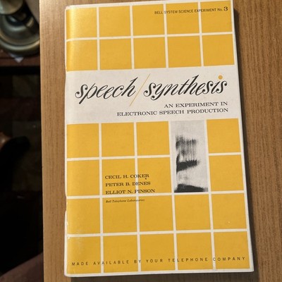 Vintage Bell System Science Experiment #3 Speech: Book Only