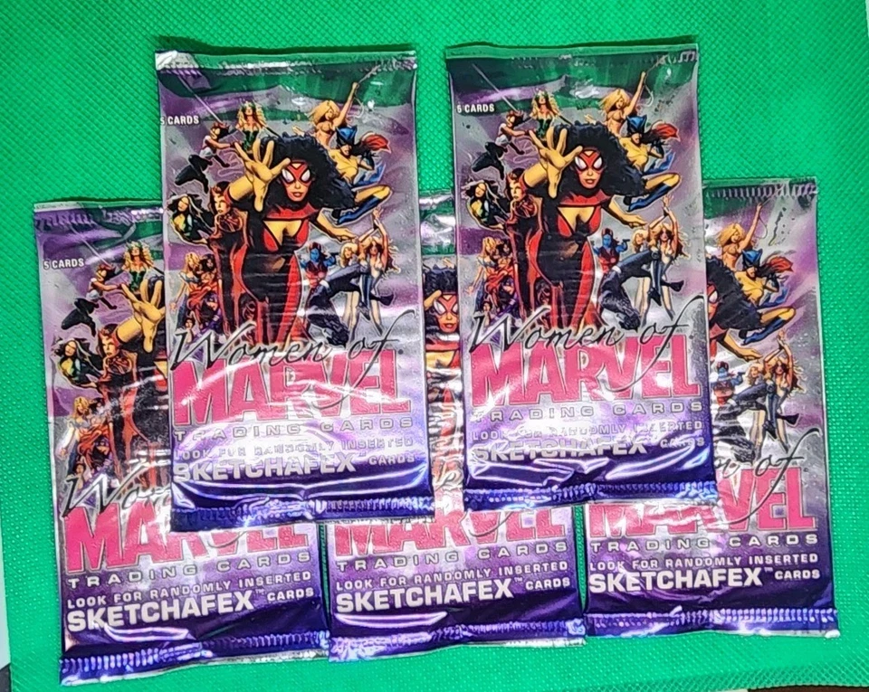 Rittenhouse Women Of Marvel 2008 - 5 paquetes sellados de tarjetas coleccionables sin abrir Foto 2 de 4