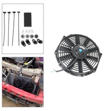 12" Universal Car Electric Push Pull Blade Straight Cooling Radiator Fan Kit