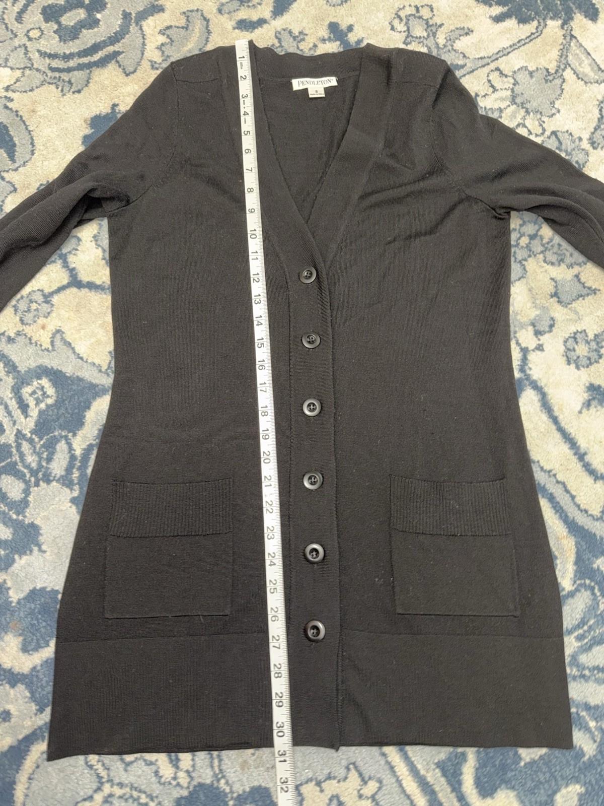 PENDLETON Black Button Front Cardigan Sweater Sup… - image 7