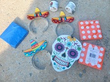 Cinco de Mayo Party Pack Headbands, Napkins, Table Decor Skull Theme Box