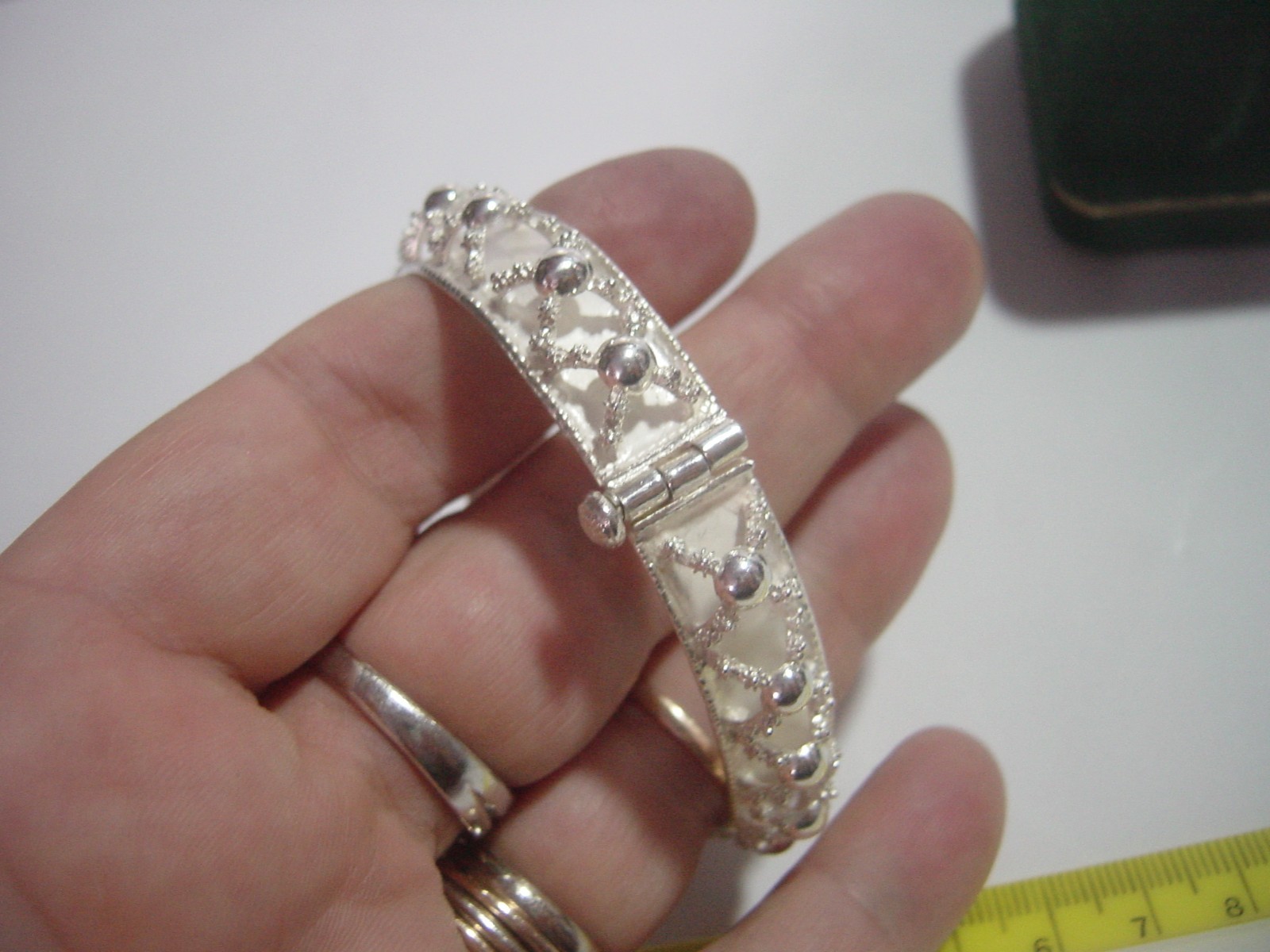 Vintage UNIQUE solid Silver Bangle-Superb Design … - image 6