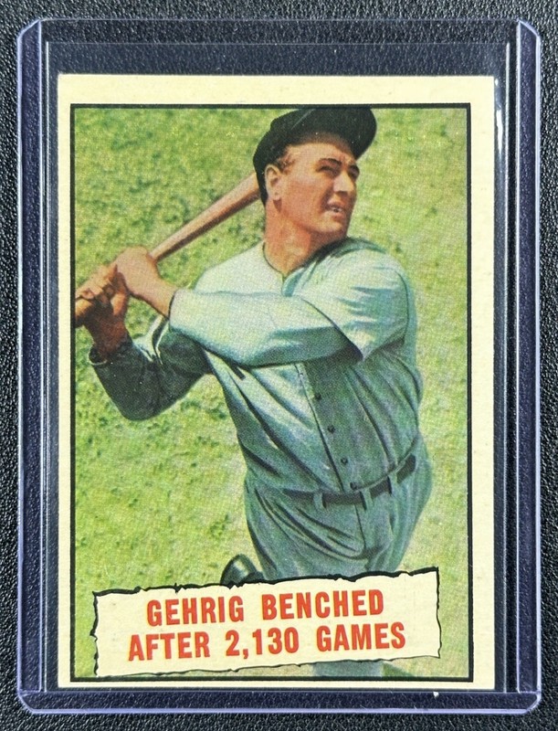 GEHRIG BENCHED AFTER 2130 GAMES BT 1961 TOPPS #405 YANKEES