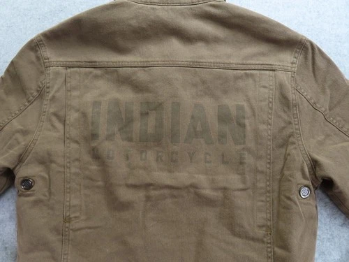 Indian Motorcycle Burt 2 Jacket Mens Small Brown Canvas Quilted Full Zip Riding image 7