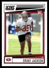 2022 Panini Score Drake Jackson #316 San Francisco 49ers NFL Football Rookie RC