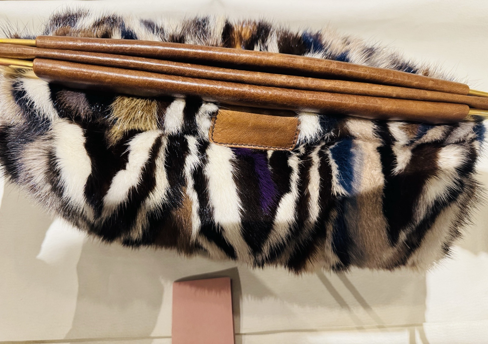 Miu Miu Clutch Bag In Rainbow Mink Patchwork Mult… - image 13