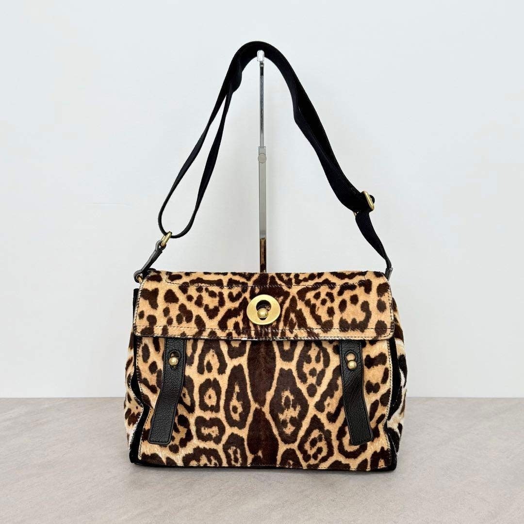 Yves saint Laurent Leopard Pony Hair Shoulder Bag 2000s Vintage Used Japan