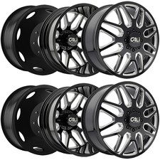 Set Of 6 24 Inch Cali Off-road Invader Dually 8x200 Blackmilled Wheels Rims Set Of 6 24 Inch Cali Off-road Invader Dually 8x200 Blackmilled Wheels Rims