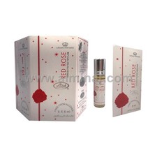 Box of 6 - Red Rose Attar 6ml Rollon Bottle By Al-Rehab UAE 
