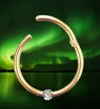 I Ohrring Clicker 8 mm I Echter Diamant + Echt 585 Massiv Rose Gold I 41002-8 I