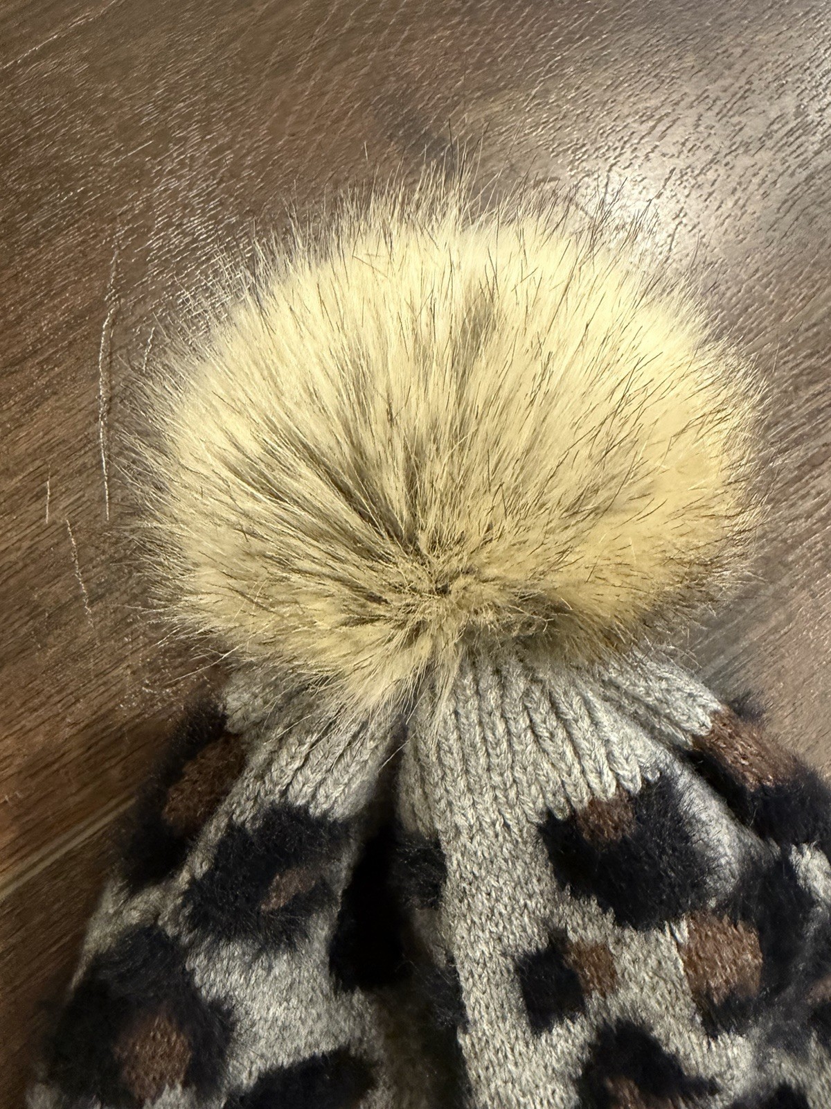 C.C Soft Beanie Hat with Leopard Pattern and Faux… - image 2