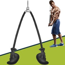 Ergonomic Tricep Rope Pulldown Attachments, 27.5 Inch Extra Long Triceps Rope...