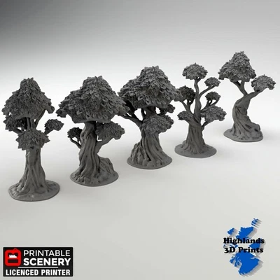 PRINTABLE SCENERY Gnarly Trees Fantasy Scatter Terrain DnD 3DPrint