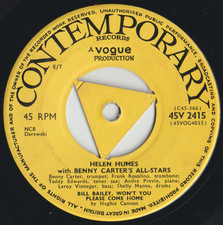 HELEN HUMES & B. CARTER 45: BILL BAILEY WON'T YOU.+1 UK CONTEMORA 2415 NM/M 1959