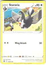 Carta Pokemon Staravia 118/172 stelle brillanti BRS NM TCG