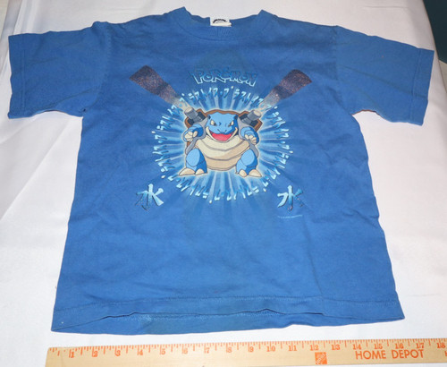 VTG 2000 Pokemon Blastoise Blue T-Shirt Youth Small 6-8 Nintendo Glitter graphic