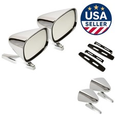 Universal Fit Chrome Car Mirrors - 5 78 X 3 78 Twin Set - Enhance Visibility