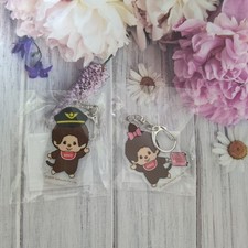 Monchhichi Pilot and Suitcase Keychain Haneda Airport Limited Edition 14