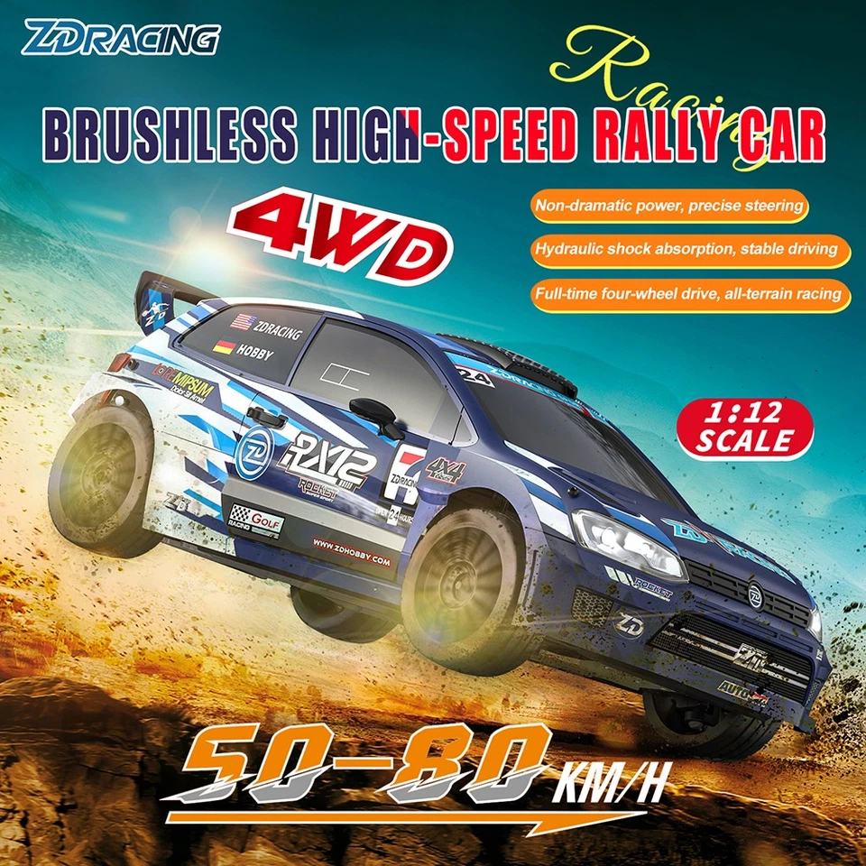 ZD Racing RX12 RC 1/12 4WD 2,4G 70KM/H Auto Bürstenlosen Dirft Rally Fahrzeug - Bild 4 von 4