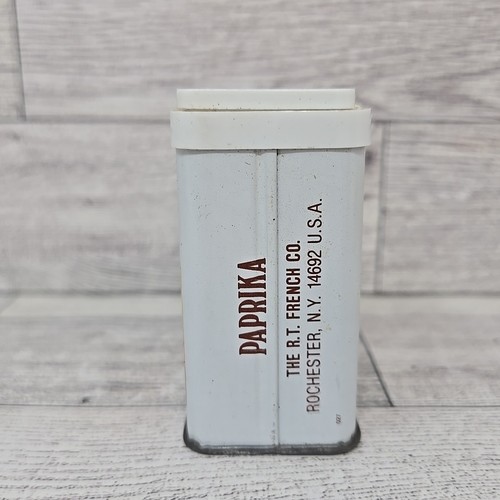 Vintage 1980s French's Spice Tin Paprika Brown Orange Yellow Retro Kitchen Prop - Picture 2 of 7