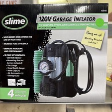 New Slime 40045 120v Garage Car Tire Inflator With Accessories Kit Hang Kit