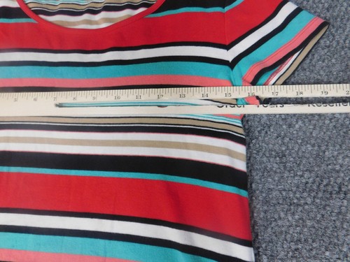 Jones New York Womens Blouse PXS Red striped pullover classic tee - Picture 7 of 12