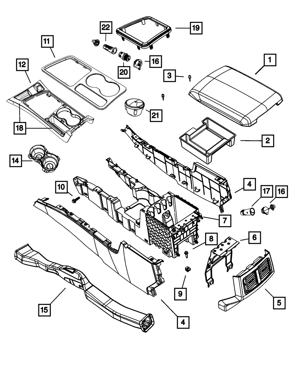 Genuine Mopar Floor Console Mat 4662055AC
