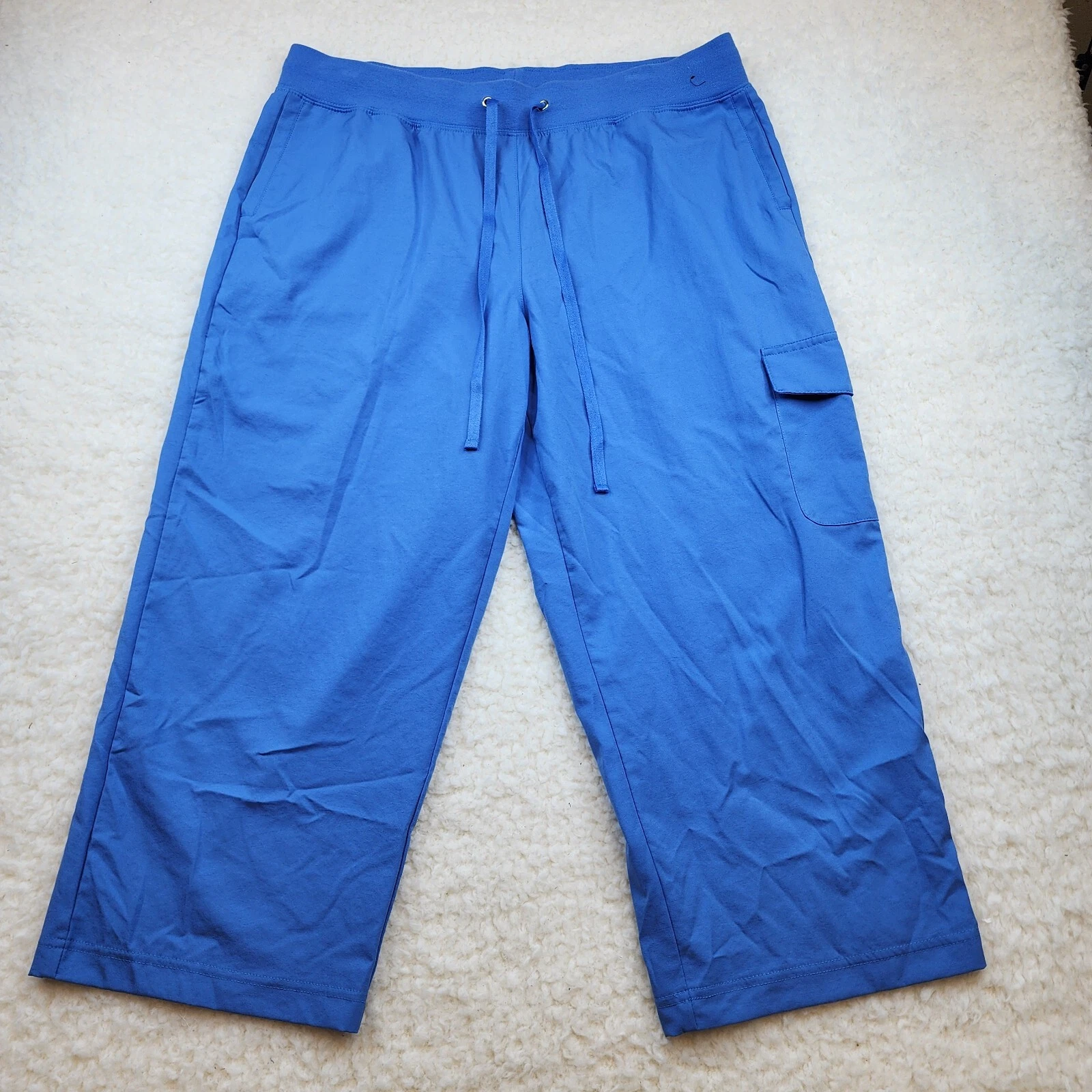 NY&C Sport Capri Pants L Blue Pull On Pockets Drawstring Summer Mature Soft
Opens in a new window or