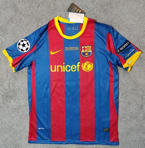 Barcelona Home Messi #10 2010/2011 Neu UCL Finale Fußball Soccer Trikot Herren XXL