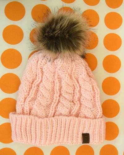 Slouchy Knit Beanie Hat/Cap *Fur Pom 