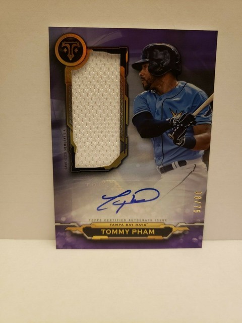 2019 Topps Triple Threads Tommy Pham Jersey Auto purple #8 &hellip;