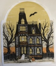 two Individual Haunted House Luncheon decoupage Paper napkins Halloween Fall