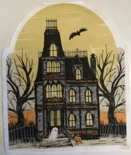 two Individual Haunted House Luncheon decoupage Paper napkins Halloween Fall