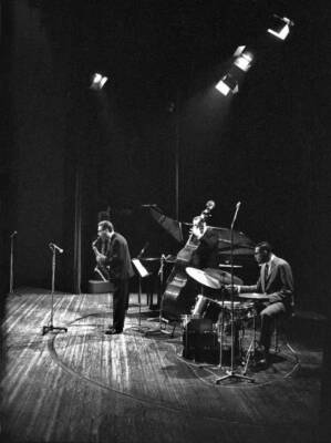 Jazz Saxophonist Lee Konitz & Jazz Bassist Niels Henning Jazz Music Old Photo