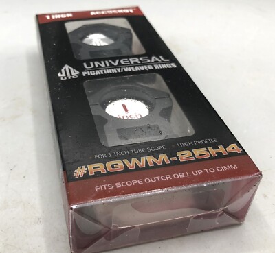 UTG Accushot 1 Inch Universal Picatinny/Weaver Rings High Profile #RGWM-25H4