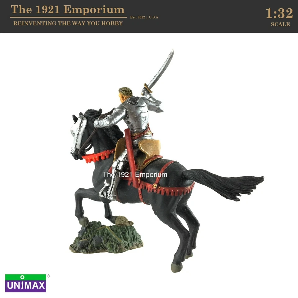 1:32 Unimax Toys Forces of Valor Historical Legends Mounted Medieval Knight  - Image 2 of 2